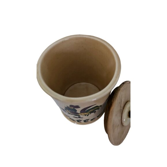 Vintage Metlox Poppytrail Coffee Canister Jar With Lid Rooster Design RARE 1950s - Picture 4 of 4